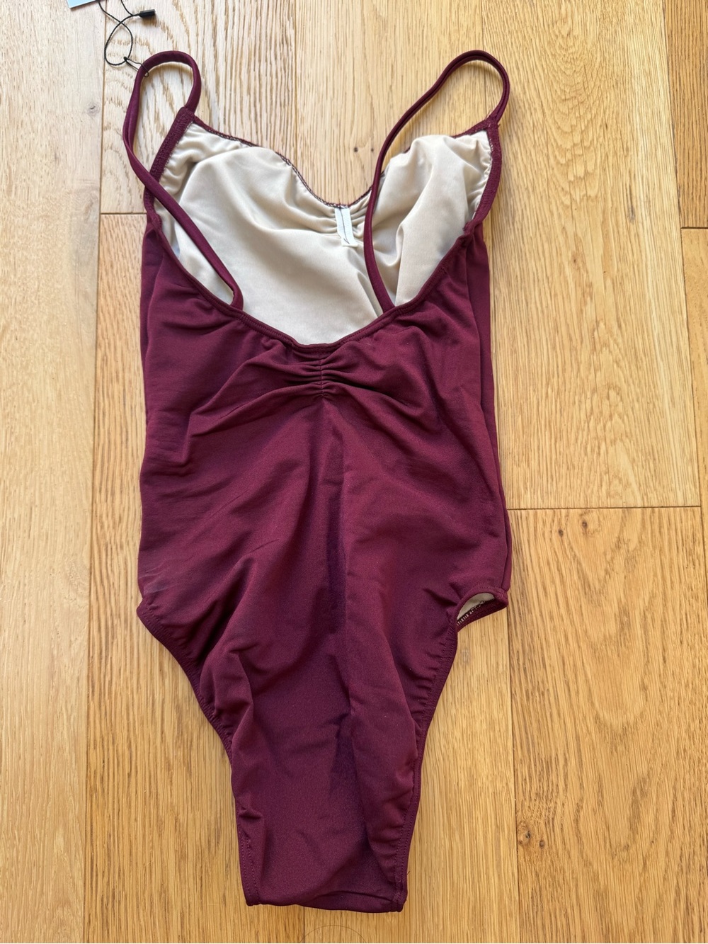 NWT Pinch Front Bullet Pointe Leotard in Wine - Picture 5 of 6